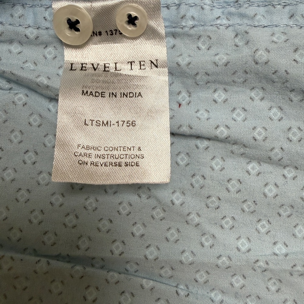 Tailor Vintage Light Blue Patterned Button Down S… - image 2